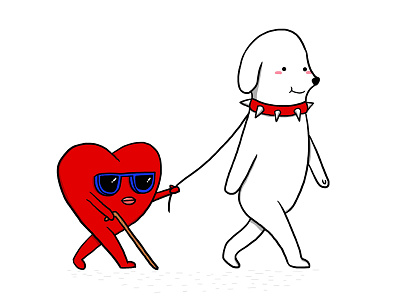 Guide Dog doodle guide dog heart illustration
