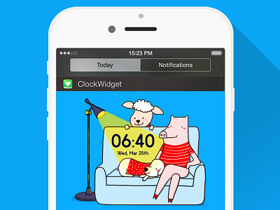 LineDeco Clock Widget clock widget illustration iphone linedeco