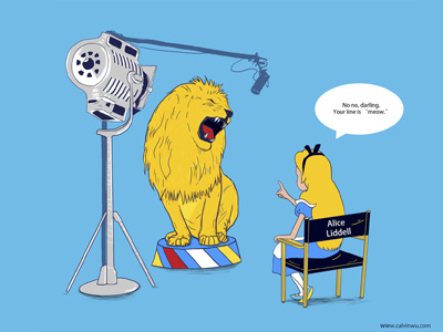 Directing alice alice in wonderland fun illustration in lion wonderland