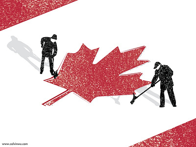 Snow In Canada calvin canada flag illustration leaf maple snow vector wu