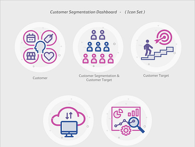 Customer Segmentation Icon Set illustration ui ux