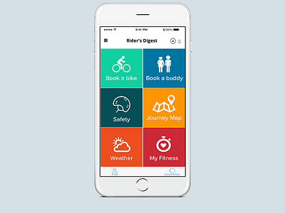 Bike Sharing App Home Screen concept ui