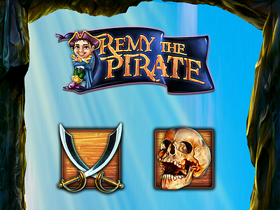Remy the Pirate cartoon game gold pirate sea ship skull slot treasure video
