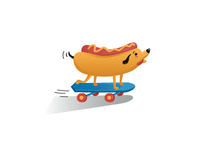 Hot Ride dog hot hot-dog puppie ride skateboarding skater wienner