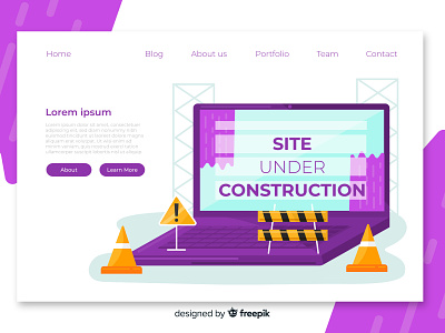 Landing page under construction dribble freepik landingpage shot under construction