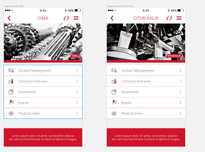Coesia app UI design - Index pages mobile sketch ui design ux design