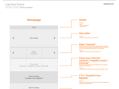 Lugo Music Festival - Website wireframe