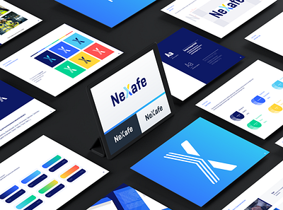 NeXafe - Brand Identity & Guidelines Redesign blue brand design brand guidelines brand voice branding branding and identity corporate creative design creative logo friendly human centered logo logodesign safety x