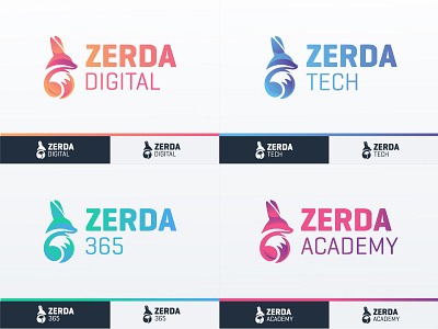 Zerda Group Logo Design academy branding branding agency branding and identity colorful digital fennec fresh gradient icon identity logo logo design logotype mark multicolor symbol tech trendy zerda