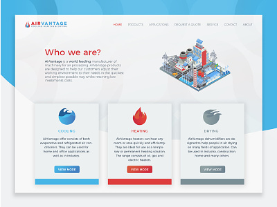 Air Vantage Landing Page design health illustration industrial isometric landing layout page prototyping ui ux