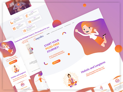 Spealika - Medical Treatment Website Landing Page design gradient illustration landing orange page purple trend ui ux web design website