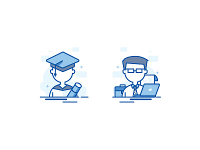 Fresh graduate & Work experience Icon freshgraduate icon iconset illustration karir worker