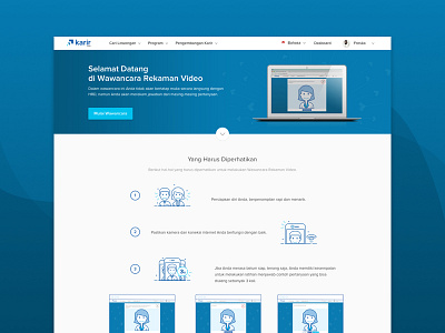 Online Recorded Video Interview karir.com landing page online recorded interview video