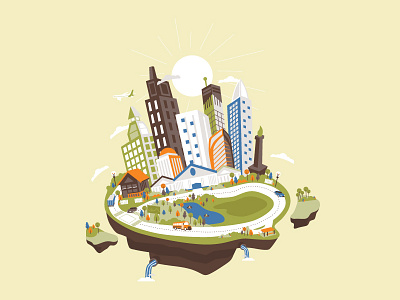 Little City buildings city illustration little city vector