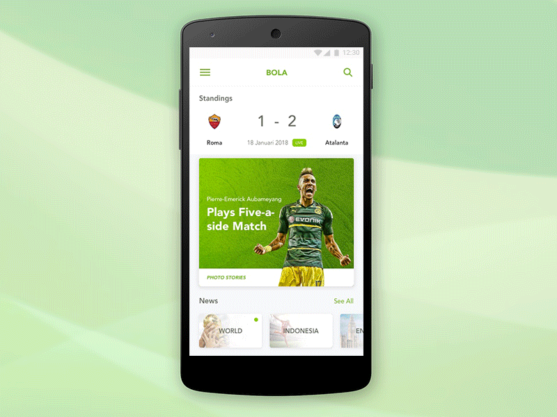 Soccer App app eksplore ui soccer ui