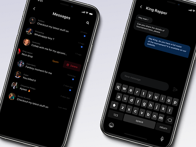 Chat screens for the app - Rapchat