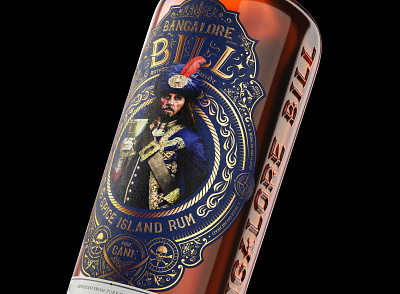 Bangalore Bill - Spice Island Rum 3d branding design illustration island liquor luxury packaging pirate premium rum spirit vector