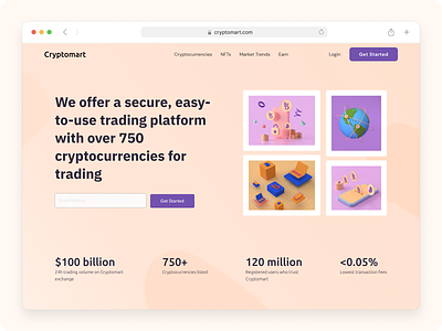 Cryptomart: Cryptocurrency Website Landing Page UI design ui ux