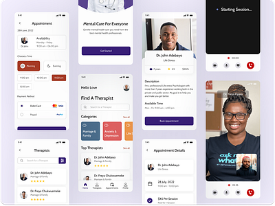 Thera: Mental Health Medical Mobile Application UI