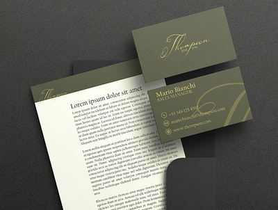 Thompson logo bc brand branding business card design elegant graphic design jewel jewelry logo luxury stationery thompson typography vector