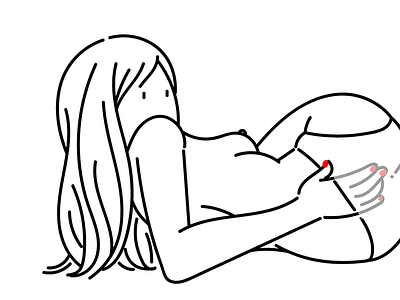 01 illust illustration line nail nude woman