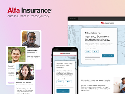 Alfa Auto Insurance Personas and Landing Page