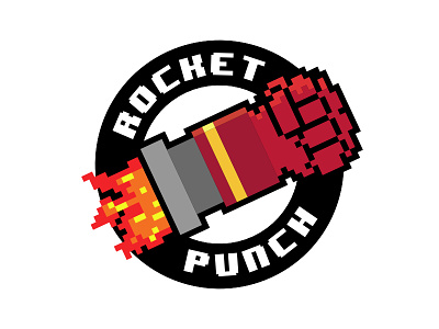 Rocket Punch Logo game gaming logo mech punch red robo robot rocket