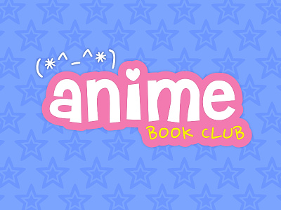 Anime Book Club anime blue cute logo pink stars