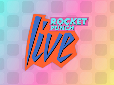 Rocket Punch Live blue gradient logo orange pink retro