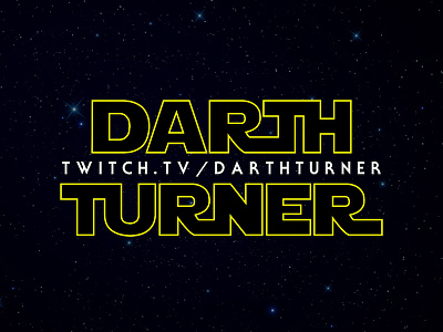 Darth Turner Twitch Banner black personal branding star wars twitch yellow