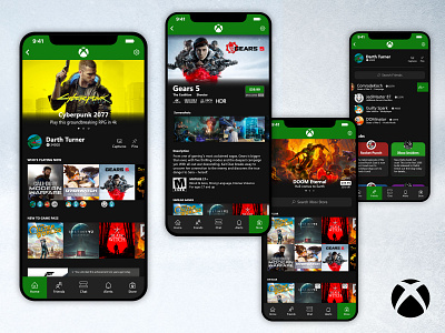 Xbox Mobile App [Concept] v2 gaming mobile ui redesign ui ux xbox