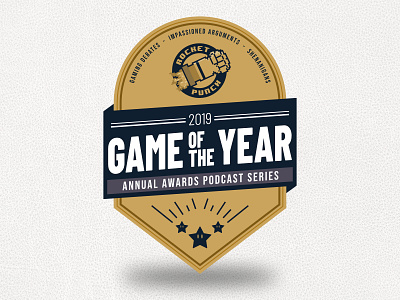 Rocket Punch Game of the Year 2019 Badge award badge blue gaming gold stars