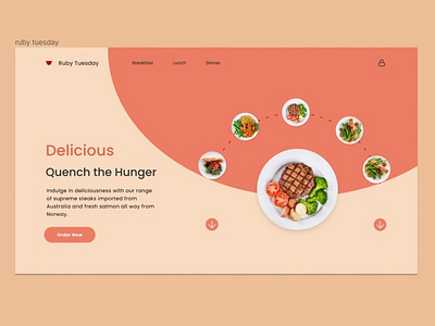 Restaurant landing page branding coral figma graphic design landingpage minimal ui ux webdesign wesitedesign