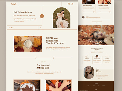 Aesthetic fall-themed magazine landing page