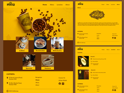 Cafe Website Design branding brown cafe cafewebsite coffee design figma illustration landingpage logo minimal ui uiux ux webdesign yellow