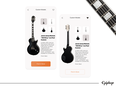 Epiphone App (Not Official) design guitar ui uidesign uiux ux uxdesign