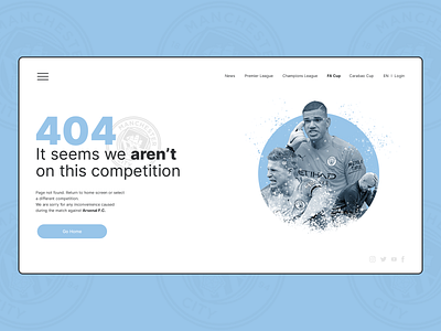 Error 404 - Man City design football manchester mancity uidesign uxdesign webdesign
