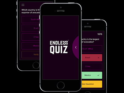 Endless Quiz - Fan Prototype app game quiz trivia uidesign uxdesign