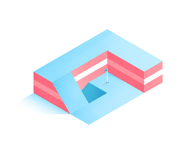 'G' is for golf 36daysoftype color flag fun game golf illustration isometric play sport type