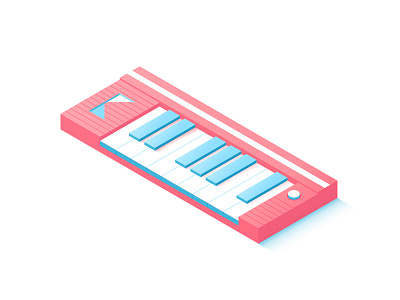 A hidden 'K' in a keyboard 36daysoftype color fun illustration instrument isometric key keyboard kid music piano toy
