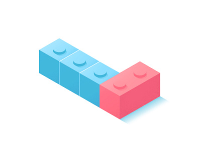 'L' is for Lego 36daysoftype block color construction fun illustration isometric kid l lego play toy