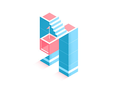 'M' is for Monument Valley 36daysoftype build color construction fun game ida illusion illustration impossible isometric play