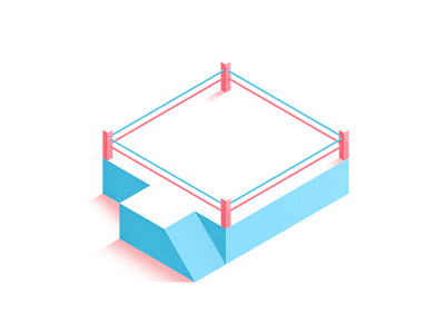 'Q' is for quadrilateral 36daysoftype boxing color fight illustration isometric quadrilateral ring sport type