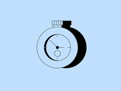 Analog times (3/3) azul recreo color icon illustration nostalgia object pocket vector watch