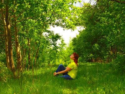 Green girl colors nature