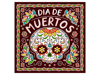 Dia De Muertos calavera card cartoon celebration character concept dead design dia de muertos floral halloween holiday illustration mexican mexico muertos poster skeleton skull vector
