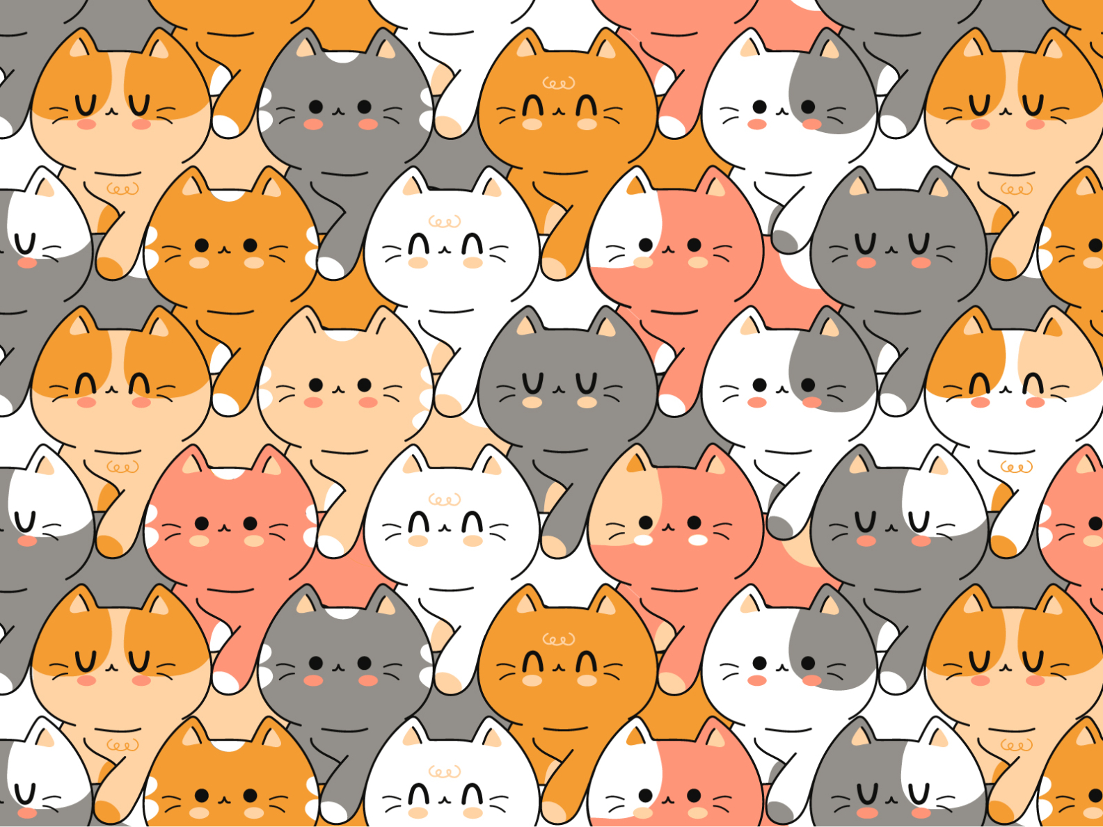 Cats pattern by Slavko Kahovsky on Dribbble