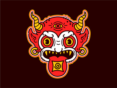 Trippy devil acid blotter cartoon character demon devil hell horns illustration lsd mark poster psychedelic retro satan sticker tongue trip trippy vintage