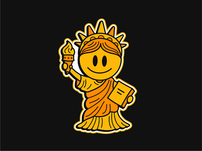 Smiley Liberty america cartoon character city cute doodle freedom illustration kawaii liberty monument national new york print statue sticker symbol t shirt torch usa