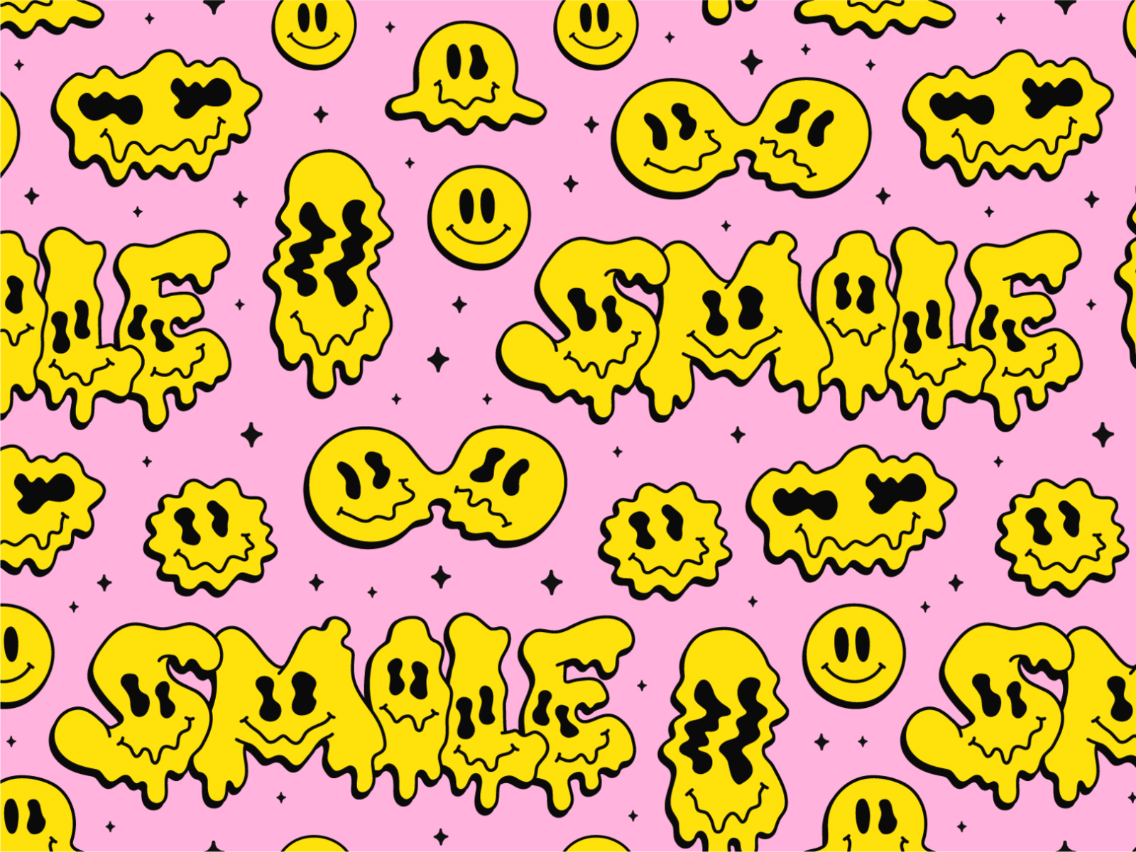 Funny melt warp smile facespsychedelic emoji seamless patternVector cool  cartoon character illustrationSmile faces graphicmeltaciddrugs60s70s90s  trippy seamless pattern wallpaper print art Stock Vector Image  Art  Alamy